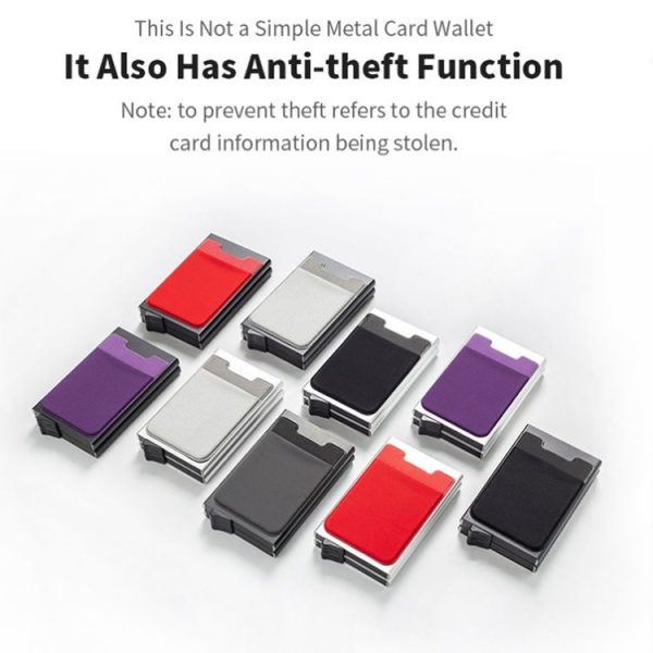 RFID Aluminum Alloy Anti-Degaussing Coin Card Holder (Black) - Image 2