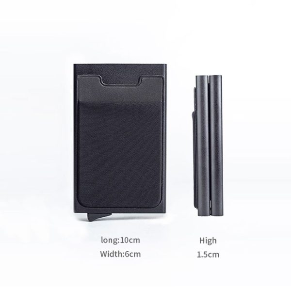 RFID Aluminum Alloy Anti-Degaussing Coin Card Holder (Black) - Image 3