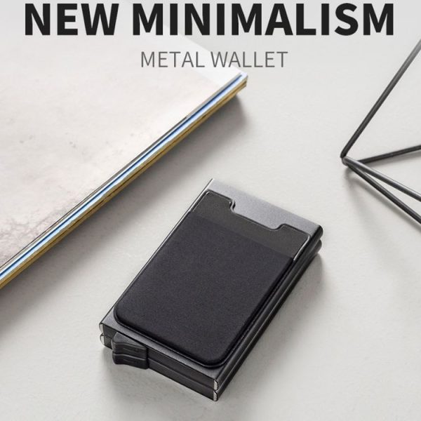 RFID Aluminum Alloy Anti-Degaussing Coin Card Holder (Black) - Image 5