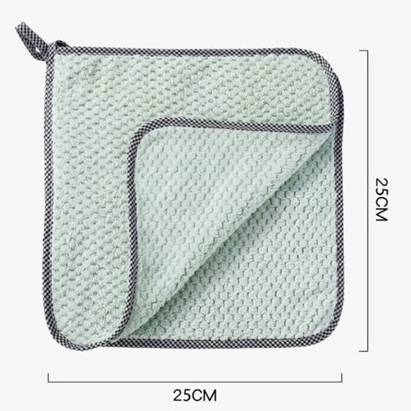 4pcs Hand Towel Hangable Dishcloth Kitchen Rag Non-Stick Oil Absorbent Towel (Color Random Delivery) - Image 3