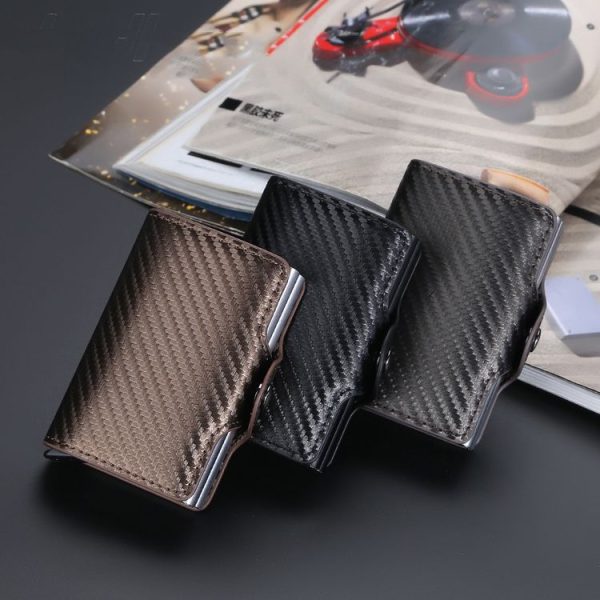 Baellerry K9172 RFID Double Aluminum Box Card Holder Automatic Pop-up Card Holder (Brown) - Image 2