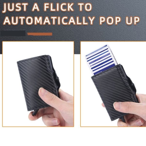 Baellerry K9172 RFID Double Aluminum Box Card Holder Automatic Pop-up Card Holder (Brown) - Image 6