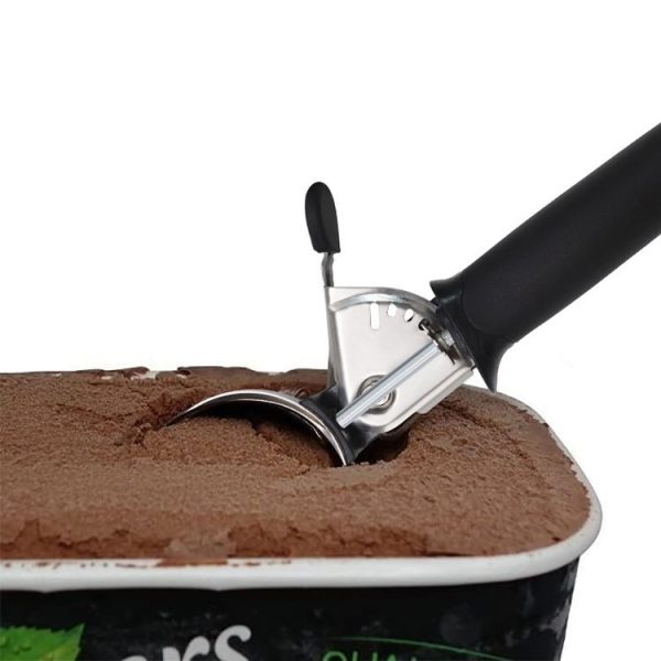 Stainless Steel Spring Ice Cream Scoop Fruit Scooper (Pink) - Image 4