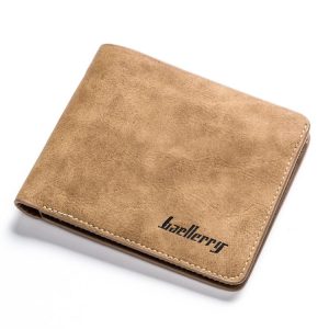 Baellerry BLR1152 Men Short Wallet Vintage Frosted Two Fold Wallet (Coffee Horizontal)