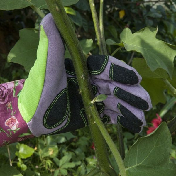 Gardening Stab Resistant Print Sleeve Wrist Extended Gloves (Pink) - Image 5