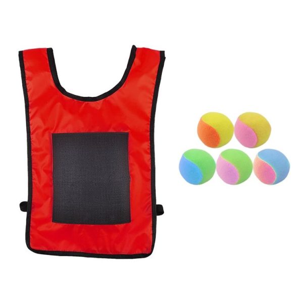 Children Dodgeball Vest For Parent-child Outdoor Games With 5 Balls, Specification: Small (Red)