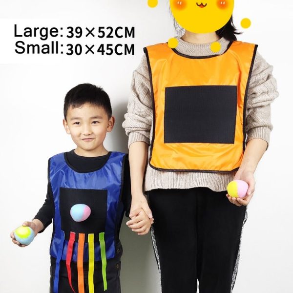 Children Dodgeball Vest For Parent-child Outdoor Games With 5 Balls, Specification: Small (Red) - Image 5