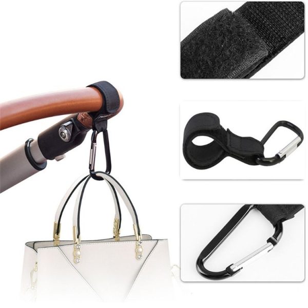 2 PCS Baby Stroller Convenient Carabiner Hook (Black) - Image 3
