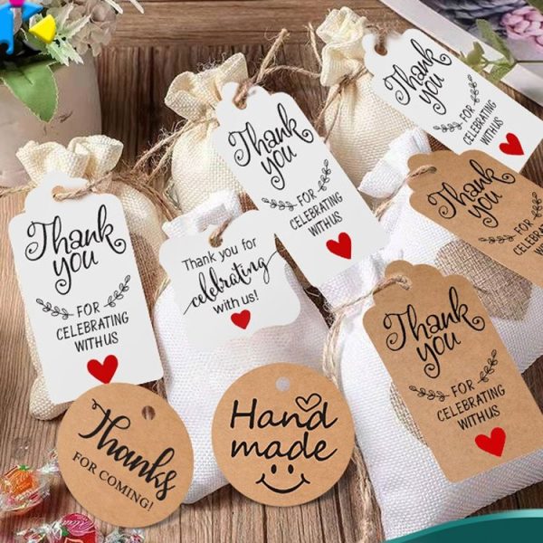 5 Bags 100PCS / Bag Kraft Paper Gift Tags Hang Tags (L-15) - Image 2