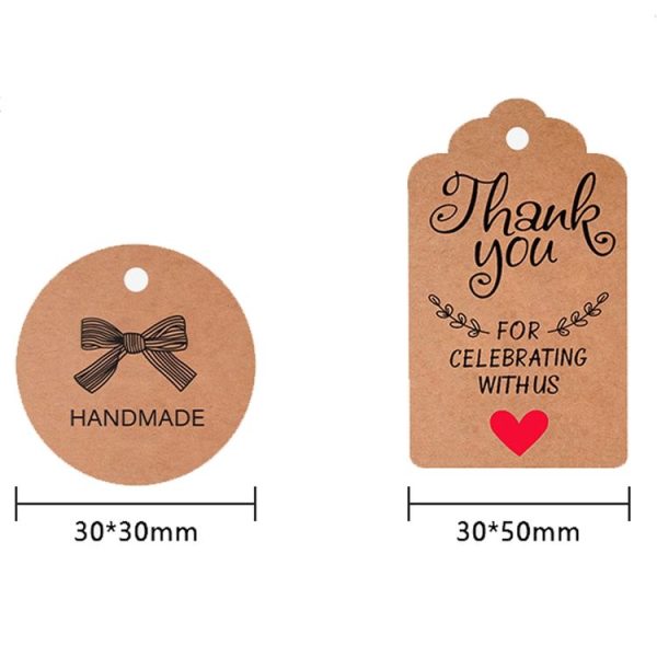 5 Bags 100PCS / Bag Kraft Paper Gift Tags Hang Tags (L-15) - Image 3
