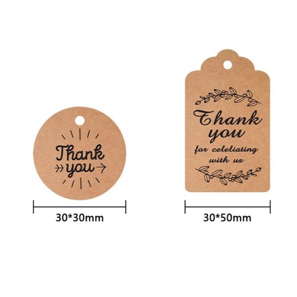 100pcs / Pack Kraft Paper Gift Tag With 20m Hemp Rope (L-12) - Image 3