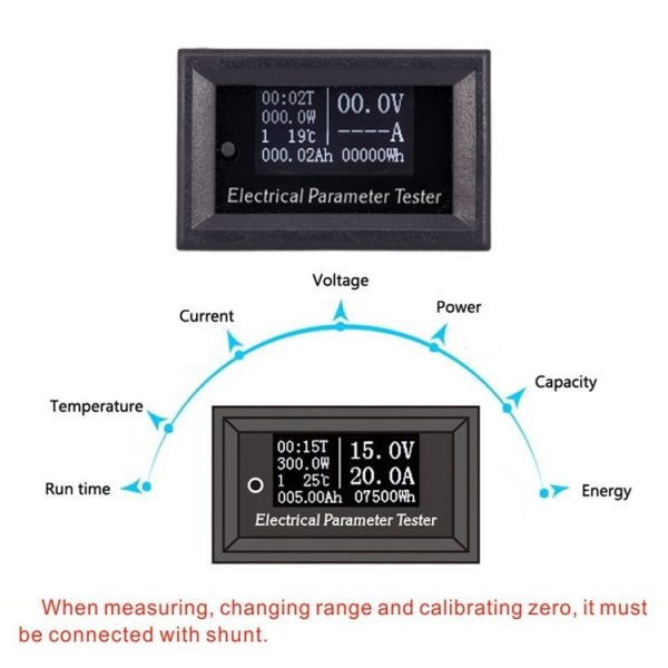 OLED 50A / 100A Universal Voltage Current Power Meter (Separate Meter) - Image 5