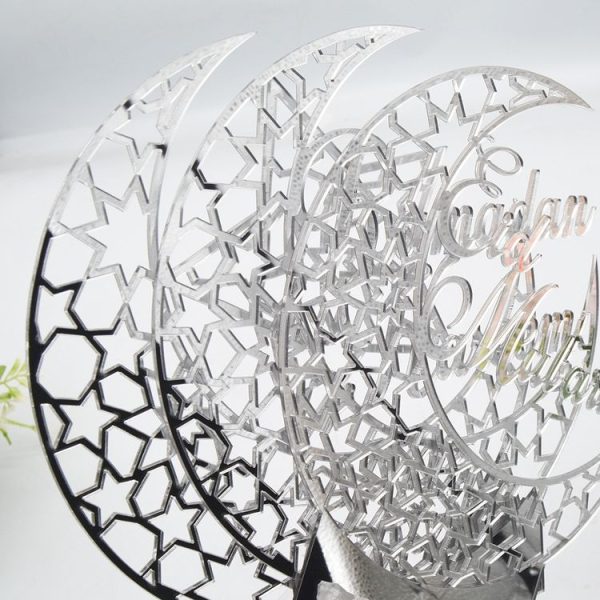 BT007 Ramadan Acrylic Ornament Mirror Sticker Wall Sticker (Silver) - Image 6