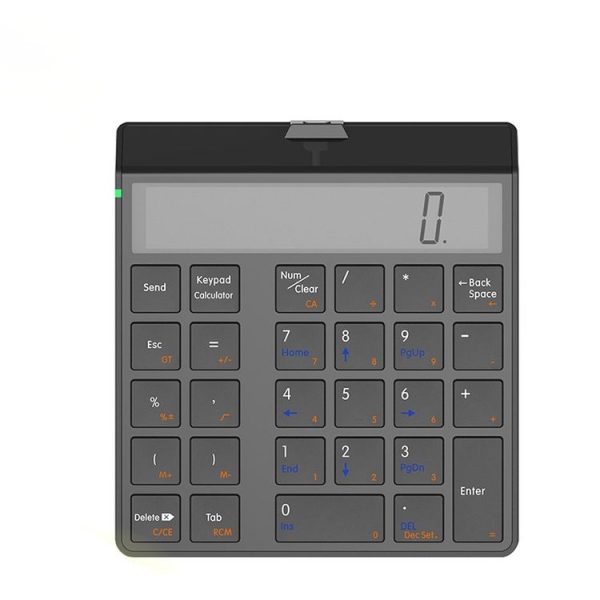 Sunreed KC9001S 29 Keys Financial Office Digital Bluetooth Keyboard With Display, Style: Single Zero Version (Black)