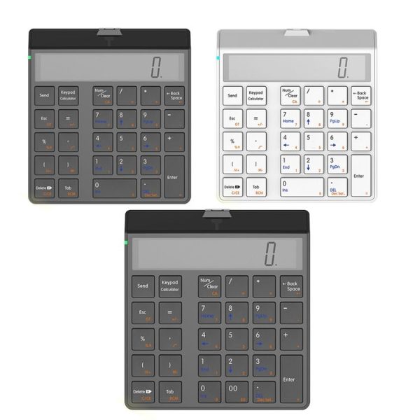 Sunreed KC9001S 29 Keys Financial Office Digital Bluetooth Keyboard With Display, Style: Single Zero Version (Black) - Image 2