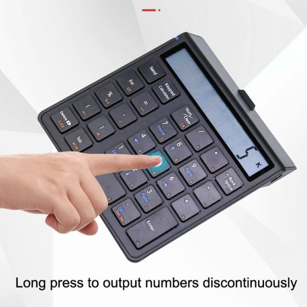 Sunreed KC9001S 29 Keys Financial Office Digital Bluetooth Keyboard With Display, Style: Single Zero Version (Black) - Image 6