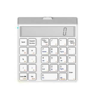 Sunreed KC9001S 29 Keys Financial Office Digital Bluetooth Keyboard With Display, Style: Single Zero Version (White)