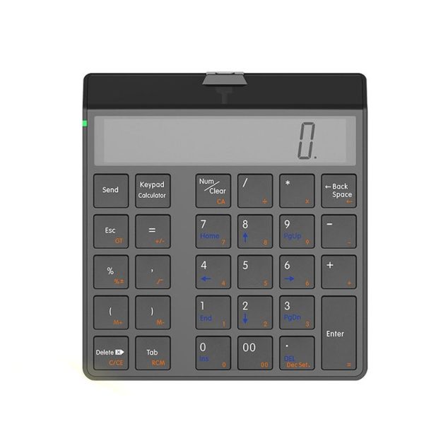 Sunreed KC9001S 29 Keys Financial Office Digital Bluetooth Keyboard With Display, Style: Double Zero Version (Black)