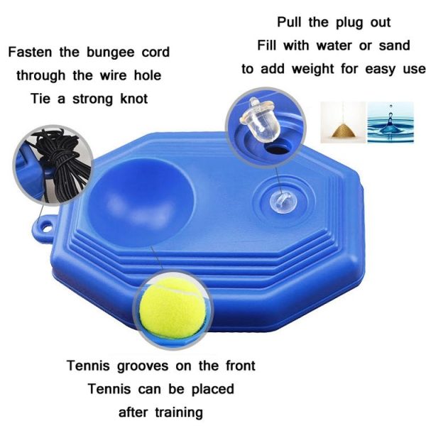 2 PCS High Elastic Wear-Resistant Tennis Trainer (With Rope & Ball) - Image 3