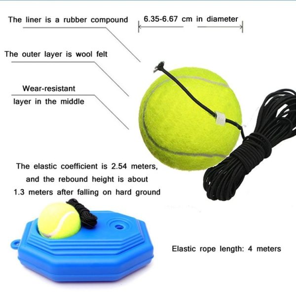 2 PCS High Elastic Wear-Resistant Tennis Trainer (With Rope & Ball) - Image 4