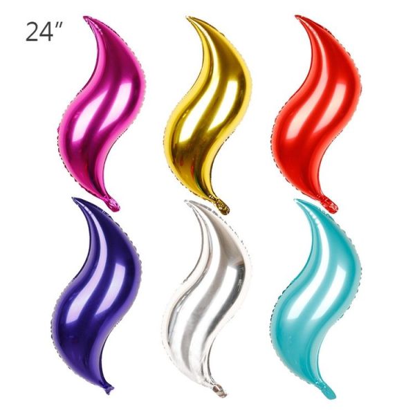 10 PCS 24 Inch S-Shaped Balloon Fish Tail Wavy Balloon Birthday Wedding Party Arrangement Balloon (24-inch Tiffany blue S-shaped) - Image 3