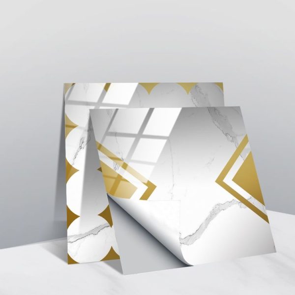 20 PCS 10cm PVC Crystal Covered Film Geometric Pattern Tile Wall Sticker (TS235)