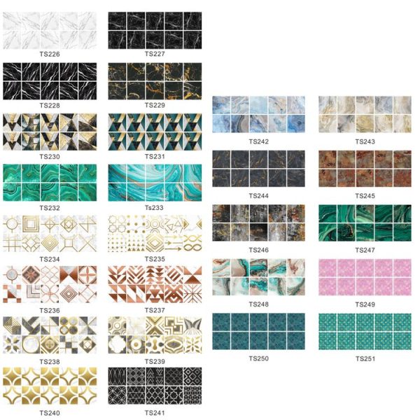 20 PCS 15cm PVC Crystal Covered Film Geometric Pattern Tile Wall Sticker (TS228) - Image 2