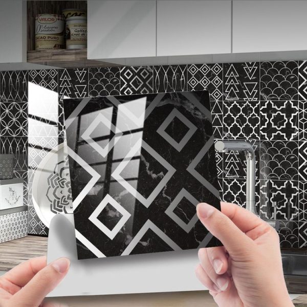 20 PCS 15cm PVC Crystal Covered Film Geometric Pattern Tile Wall Sticker (TS228) - Image 5