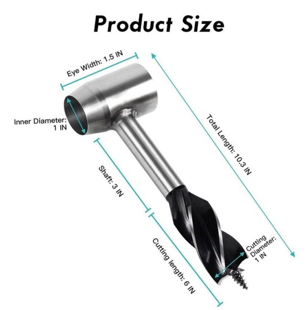 Woodworking Hand Drill Outdoor Survival Drill Hand Screw Drill With PU Leather Case (Gray) - Image 3