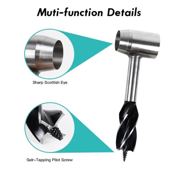 Woodworking Hand Drill Outdoor Survival Drill Hand Screw Drill With PU Leather Case (Gray) - Image 4