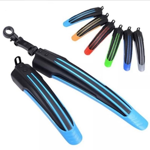 1 Set Dual Color Bicycle Mudguard Mountain Bike Fenders Set (Black Yellow) - Image 2