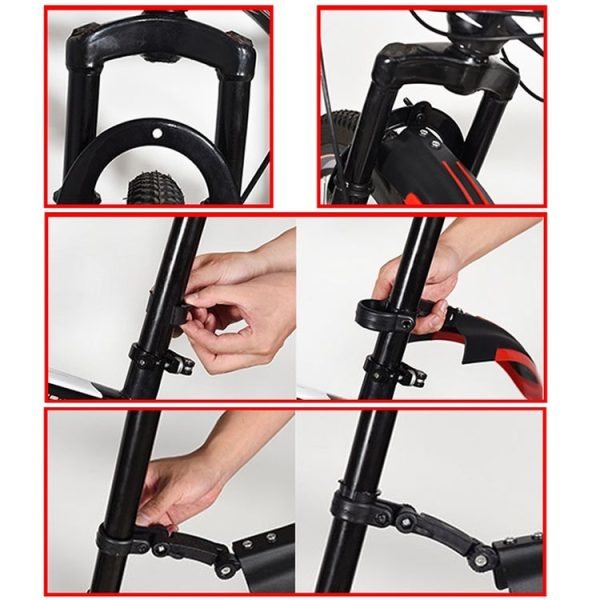 1 Set Dual Color Bicycle Mudguard Mountain Bike Fenders Set (Black Yellow) - Image 6