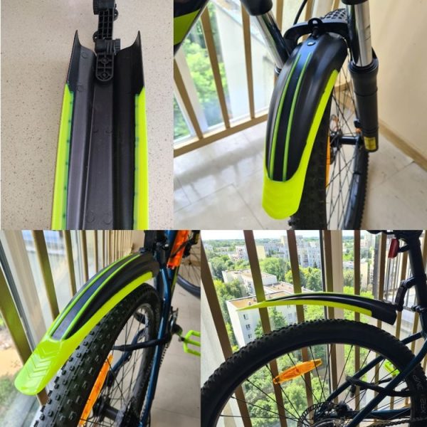 1 Set Dual Color Bicycle Mudguard Mountain Bike Fenders Set (Black Yellow) - Image 7