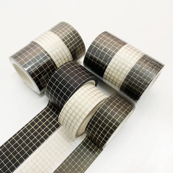 3 Rolls / Set 8958 5m Paper Bronzing Wallet Tape Set (Three-color Plaid)