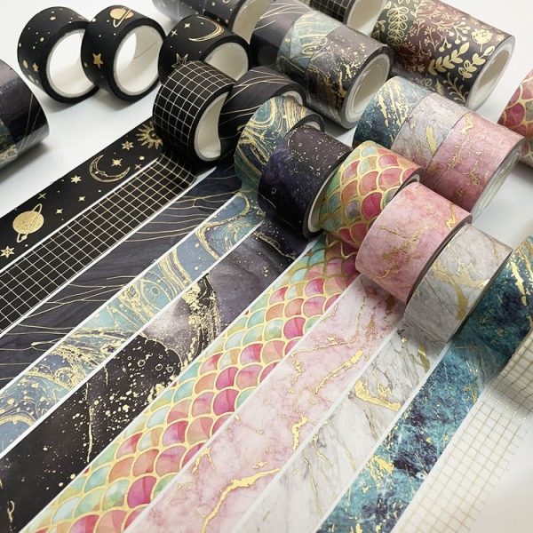 3 Rolls / Set 8958 5m Paper Bronzing Wallet Tape Set (Three-color Plaid) - Image 2