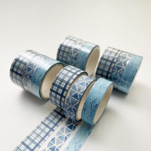 3 Sets / 9 Rolls 4585 3m Paper Bronzing Hand Account Tape Set (Blues)