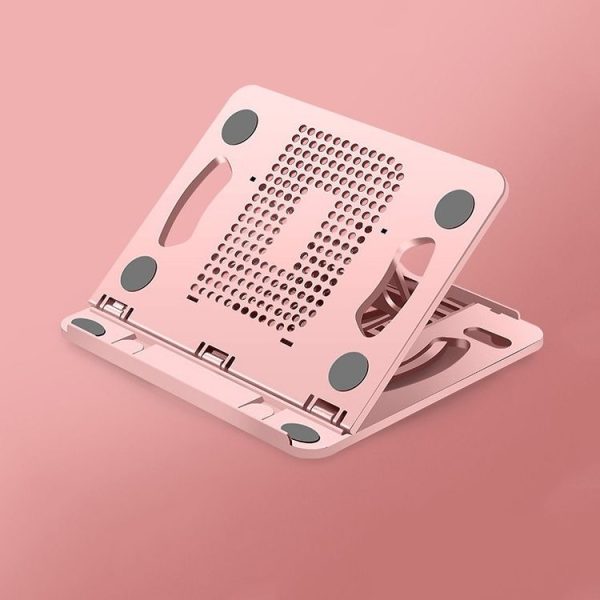 Foldable Laptop Desktop Heightening Cooling Bracket (Pink) - Image 2