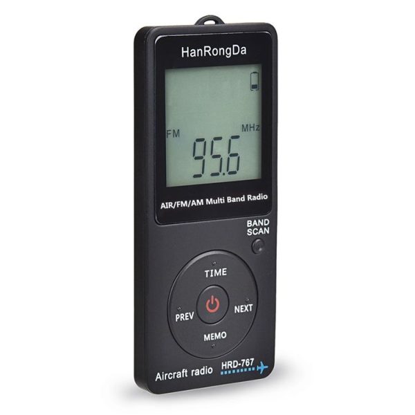 HanRongDa Mini Aviation Band Radio Can Set Automatic Shutdown FM, AM, AIR Radio (Black) - Image 2