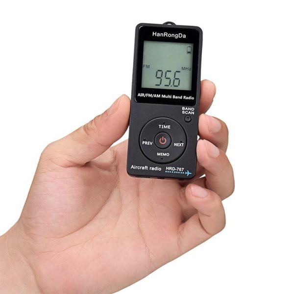 HanRongDa Mini Aviation Band Radio Can Set Automatic Shutdown FM, AM, AIR Radio (Black) - Image 7