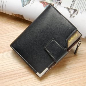 Baellerry Casual Multifunctional Wallet Zipper Buckle Tri-fold Coin Purse For Men (Blue)