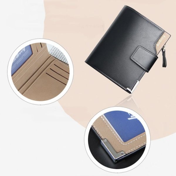 Baellerry Casual Multifunctional Wallet Zipper Buckle Tri-fold Coin Purse For Men (Blue) - Image 3