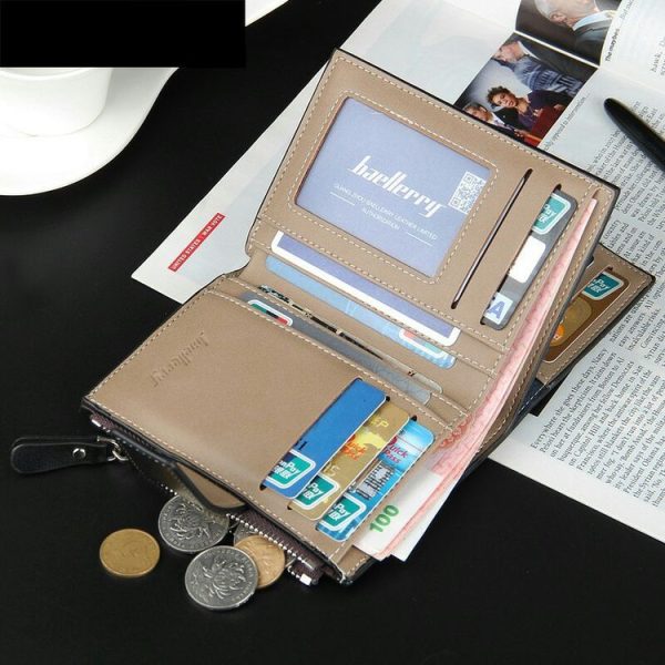 Baellerry Casual Multifunctional Wallet Zipper Buckle Tri-fold Coin Purse For Men (Blue) - Image 4