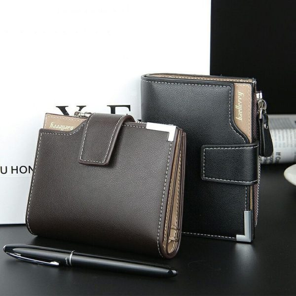 Baellerry Casual Multifunctional Wallet Zipper Buckle Tri-fold Coin Purse For Men (Blue) - Image 6
