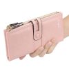 Baellerry Ladies Long Large Capacity Buckle Zip Clutch Multi-Card Wallet (Brown) - Image 6