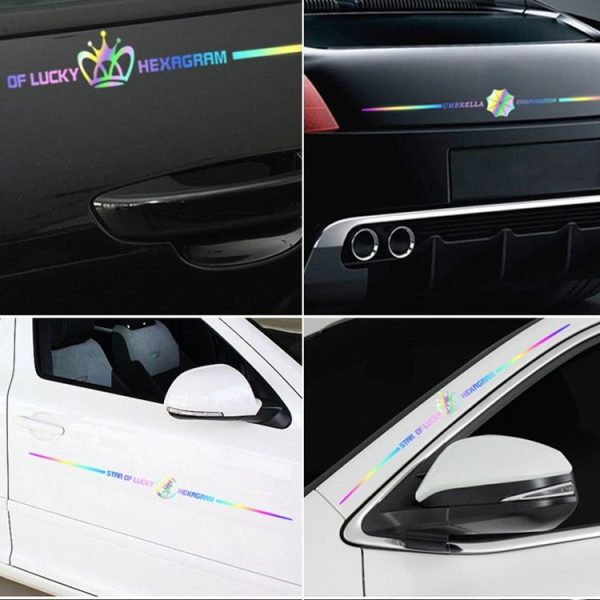 2pcs 60cm Colorful Laser Car Stickers Body Scratches Cover Car Stickers (Umbrella 9137B) - Image 6