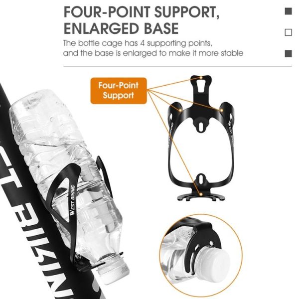 WEST BIKING Bicycle Aluminum Beverage Bottle Holder, Colour: Black - Image 4
