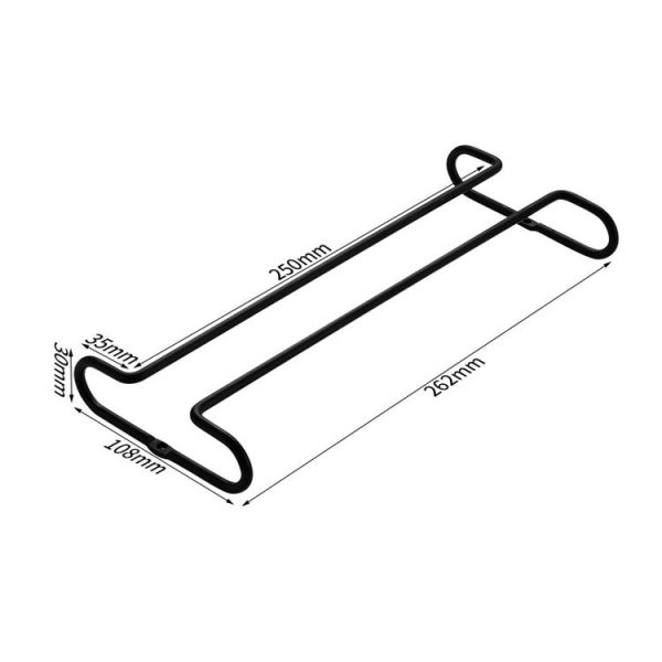 Simple Single-Row Red Wine Cup Inverted Rack (Dumb Black) - Image 2