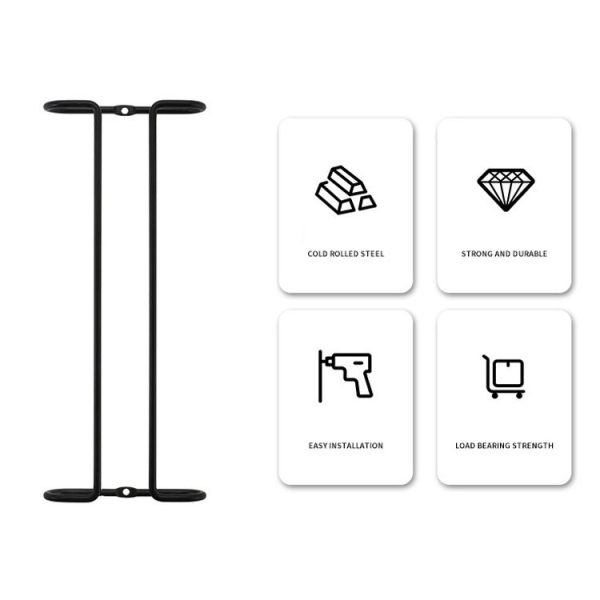 Simple Single-Row Red Wine Cup Inverted Rack (Dumb Black) - Image 3