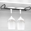 Simple Single-Row Red Wine Cup Inverted Rack (Dumb Black) - Image 4