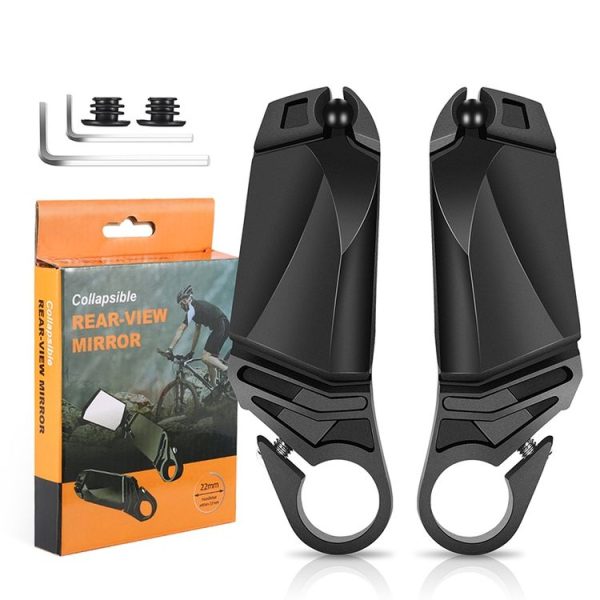 WEST BIKING Bicycle Handlebar Folding Mirror (Black) - Image 2